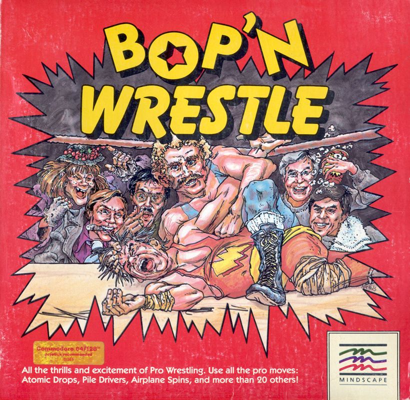 Bop'n Wrestle box art for Commodore 64